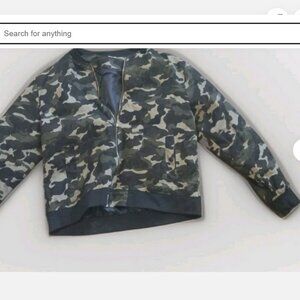 Women's Camouflage Zip-Up Jacket 2XL Green Long Sleeve Casual Outdoor